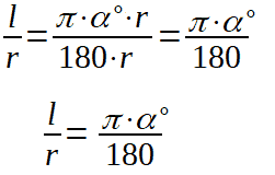 Relazione tra ampiezza dell'angolo al centro e lunghezza dell'arco corrispondente