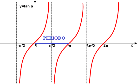 Rappresentazione grafica della funzione tangente