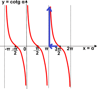 Rappresentazione grafica della funzione cotangente