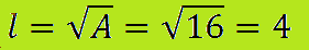 Formula inversa area del quadrato