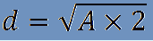 Formula inversa area quadrato conoscendo diagonale