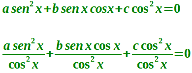 Risoluzione equazioni omogenee di secondo grado in seno e coseno