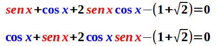 Risoluzione di equazioni simmetriche rispetto al seno e al coseno