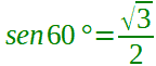 seno dell'angolo di 60°