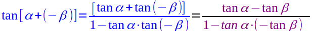 Formula di sottrazione della tangente