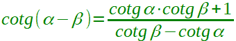 Formula di sottrazione della tangente