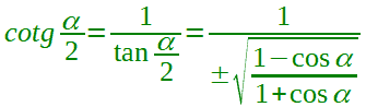 Formula di bisezione della cotangente