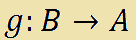 g di A in B
