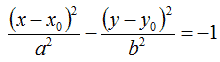 Equazione dell'iperbole traslata con fuochi su una retta parallela all'asse delle y