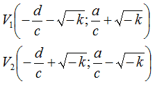 Vertici iperbole omografica