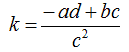 Valore di k nell'iperbole omografica