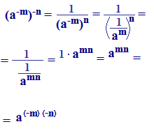 Proprietà delle potenze con esponente negativo