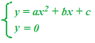 Interesezione della parabola con l'asse delle x