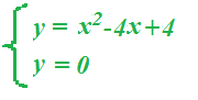 Interesezione della parabola con l'asse delle x