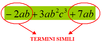 Polinomio con termini simili