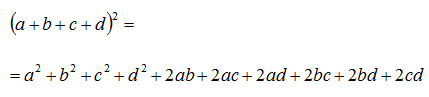Quadrato di un polinomio con più di tre termini