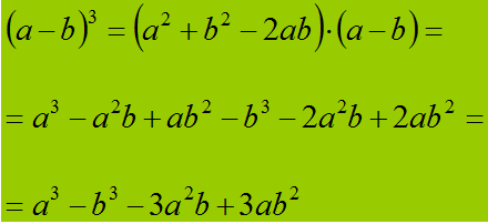 Cubo della differenza di due monomi