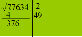 Estrazione della radice quadrata di un numero intero