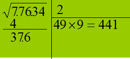 Estrazione della radice quadrata di un numero intero