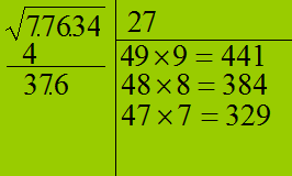 Estrazione della radice quadrata di un numero intero