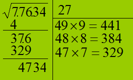 Estrazione della radice quadrata di un numero intero