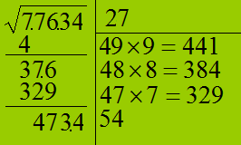 Estrazione della radice quadrata di un numero intero