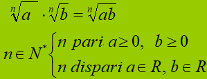 Prodotto di radicali aventi lo stesso indice