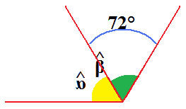 beta meno alfa uguale 72°