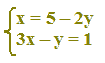 Risoluzione di un sistema lineare di due equazioni con due incognite con metodo di sostituzione