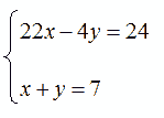 Risoluzione di un sistema lineare di due equazioni con due incognite con metodo del confronto