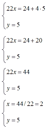 Risoluzione di un sistema lineare di due equazioni con due incognite con metodo di sostituzione