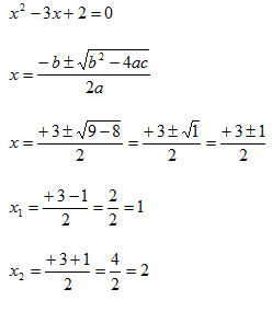 Soluzione equazione di secondo grado