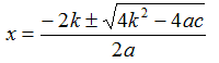 Formula risolutiva ridotta