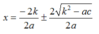 Formula risolutiva ridotta