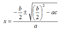 Formula risolutiva ridotta