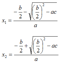 Formula risolutiva ridotta