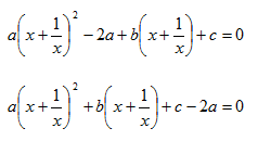 Risoluzione equazioni reciproche