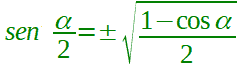 Formula di bisezione del seno