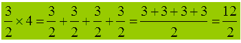 Prodotto di un numero intero per una frazione