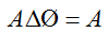 La differenza simmetrica tra A e l'insieme vuoto è uguale ad A
