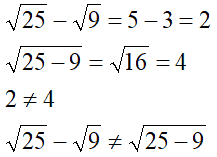 La differenza delle radici è diversa dala radice delle differenze